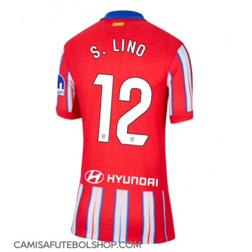 Camisa de time de futebol Atletico Madrid Samuel Lino #12 Replicas 1º Equipamento Feminina 2024-25 Manga Curta